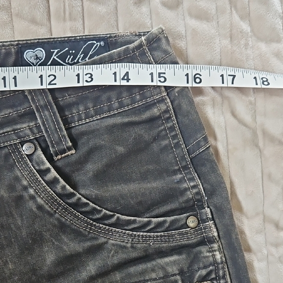 Kuhl Charcoal Distresed Jeans Sz 6 - Picture 6 of 9